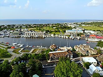 The aerial view of the beach town of Lewes, Delaware. Editorial credit: Khairil Azhar Junos / Shutterstock.com