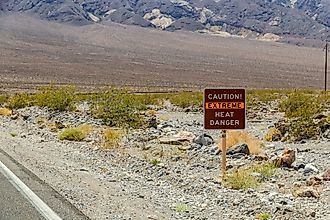 Indicates extreme heat and danger to life, Death Valley National Park, California