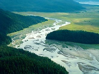 Stikine River delta in Alaska