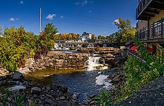 Scenic waterfall in Almonte, Mississippi Mills, Ontario.