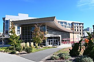 STONY BROOK, NEW YORK - 21 OCT 2022: East Side Dining provides a variety of food , including, Kosher, Halal, Caribbean Cuisine and Vegan options or