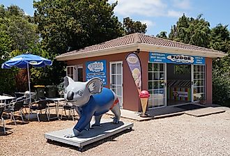 : A Koala Sculpture which is part of an Art Trail in Mount Tamborine. Image credit POC via Shutterstock.com