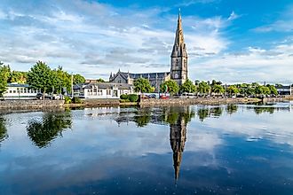 The skyline of Ballina town, County Mayo, Ireland. 