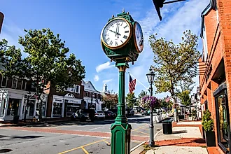 Historic downtown in New Canaan, Connecticut. Image credit Miro Vrlik Photography via Shutterstock