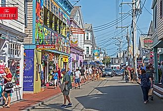 Commercial Street in Provincetown is home to a very eclectic range of stores, cafes and restaurants. Image credit Mystic Stock Photography via Shutterstock.