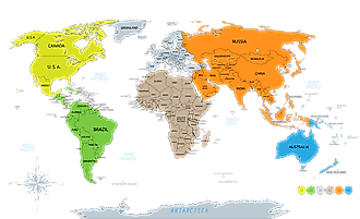Continents of the world.