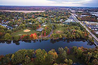 Aerial view of Cranbury, New Jersey.