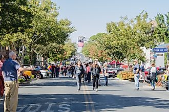 Car show on the streets of Rio Vista, California. Editorial credit: Photo_Time / Shutterstock.com
