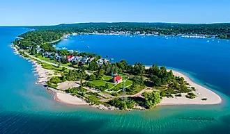 Little Traverse Bay Lighthouse in Harbor Springs, Michigan. Editorial credit: Dennis MacDonald / Shutterstock.com.