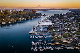 Sunset over Gig Harbor, Washington.