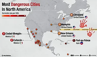 infographic of the most dangerous cities in the world
