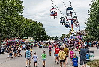 People attend the Iowa State Fair Des Moines, Iowa. Image credit David Papazian via Shutterstock