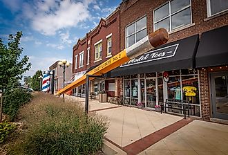 Downtown street in Casey, Illinois. Image credit RozenskiP via Shutterstock