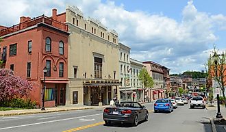 Main Street in downtown Bangor, Maine. Image by Wangkun Jia via Shutterstock.