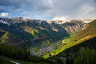 Telluride Colorado Landscape with Passing Summer Rain Storm