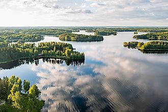 Beautiful lake Saimaa on a summer evening