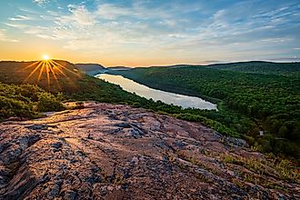 The dense wilderness of the Porcupine Mountains Wilderness State Park in Michigan.