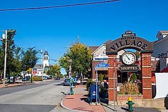 Historical buildings in Pawtuxet Village, Rhode Island. Editorial credit: Wangkun Jia / Shutterstock.com.