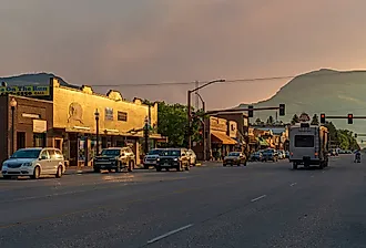 Downtown Cody, Wyoming at sunset. Editorial credit: SL-Photography / Shutterstock.com