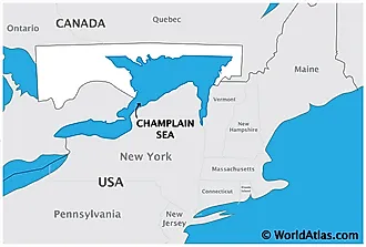 Map showing the Champlain Sea.