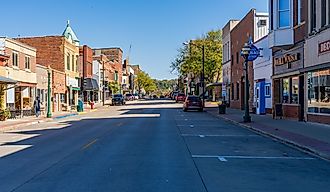 Shops and stores on W Water Street n Decorah, Iowa. Editorial credit: Steve Heap / Shutterstock.com