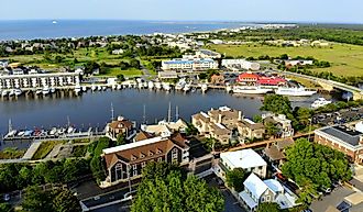 The aerial view of the beach town of Lewes, Delaware. Image credit Khairil Azhar Junos via Shutterstock