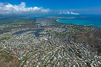 Aerial view of a Hawaii residential community.