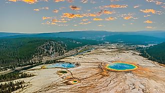 Grand Prismatic Spring at Yellowstone National Park. 