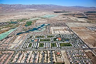Coachella Valley and Indio Hills aerial view