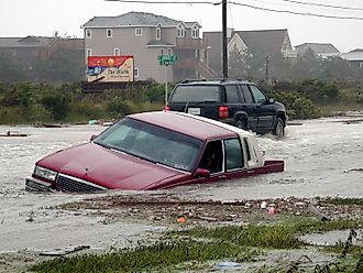 The flooding of Highway 12 in Nags Head, North Carolina, Public Domain