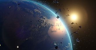 Space debris around planet Earth