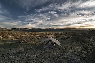 Camping in the Anza-Borrego Desert, California. 