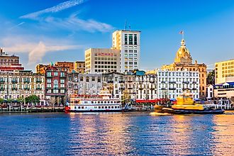 The riverfront in Savannah, Georgia.
