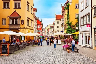 Steet cafe in Lindau, Germany