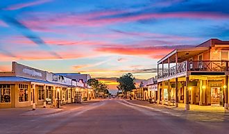 Tombstone, Arizona, USA old western town at sunset.