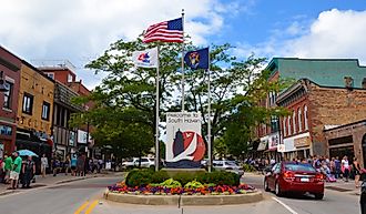 Visitors stroll in downtown South Haven, Michigan. Image credit Susan Montgomery via Shutterstock