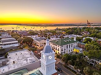 Aerial view of Fernandina Beach, Florida.