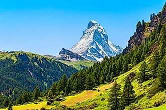 Matterhorn mountain range of the Alps. 