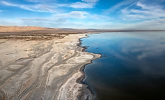 Drone view of Salton Sea Beach