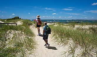 Enjoy a getaway on North Carolina's Outer Banks, like the couple pictured here. 