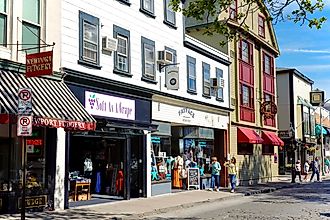 Historic Thames Street in Newport, Rhode Island. Editorial credit: George Wirt / Shutterstock.com