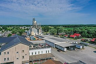 aerial view of Shipshewana, Indiana
