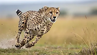 A cheetah in hot pursuit of prey.