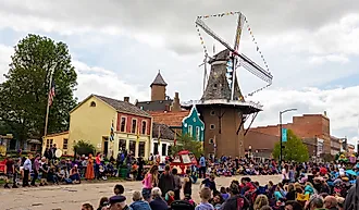 Tulip Time Festival Parade of Pella's dutch community. Image credit: yosmoes815 / Shutterstock.com.