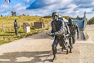Higgins Boat Memorial in memory of the seamen who took part in the Normandy landing. Editorial credit: Bill Perry / Shutterstock.com
