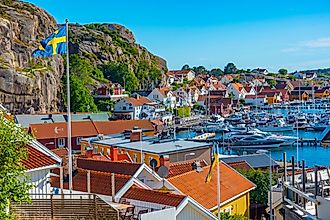 Panorama view of Swedish town Fjällbacka.