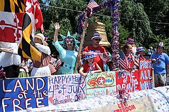 The Fourth of July parade in Catonsville, Maryland. By Maryland GovPics - Catonsville Independence Day Parade, CC BY 2.0, Wikimedia Commons.