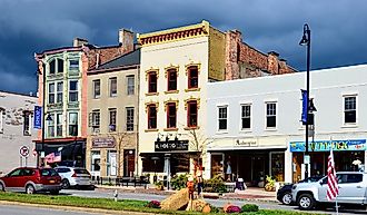 Commercial buildings in city center on Main Street in Canandaigua, New York, US. Editorial credit: PQK / Shutterstock.com