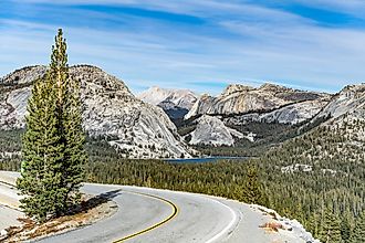 Tioga Pass Road through Olmsted Point, Yosemite National Park, California. 