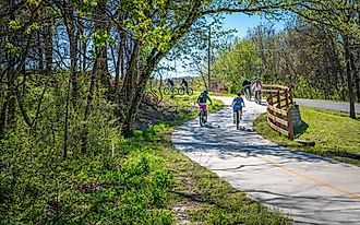 A bike trail in Bella Vista, Arkansas.